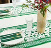 LEKOCH Disposable Green Airlaid Paper Table Runners Roll Placemats Line Feel for Dining Table Cover