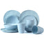 LEKOCH 16 Pieces Wave Series Blue Bamboo Dinnerware Set Biodegradable & Eco Friendly Plates Set