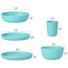 LEKOCH® Blue Eco Friendly Bamboo Fiber Dinnerware 10pcs/ 2sets - lekochshop