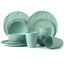 LEKOCH 16 Pieces Wave Series Green Bamboo Dinnerware Set Biodegradable & Eco Friendly Plates Set