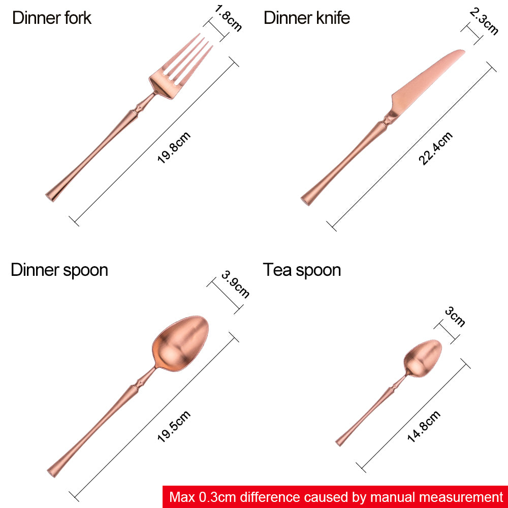 LEKOCH® 4 Pieces Azure Dragon Rose Gold Cutlery Set - lekochshop