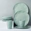 LEKOCH 8 Pieces Wave Series Green Bamboo Dinnerware Set Biodegradable & Eco Friendly Plates Set