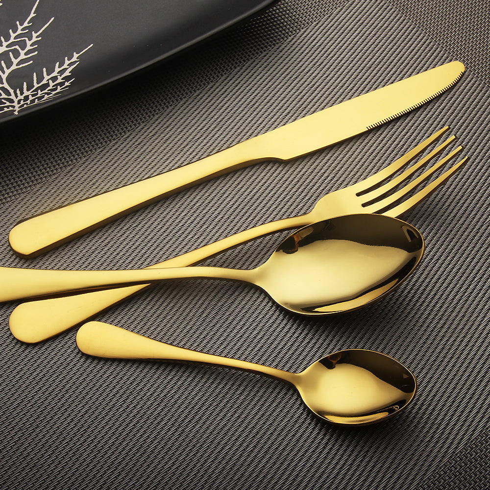 LEKOCH® 4 Pieces Simple Series Gold Cutlery - lekochshop