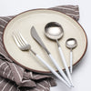 LEKOCH® 4 Pieces Classical Series Silver&White Cutlery - lekochshop