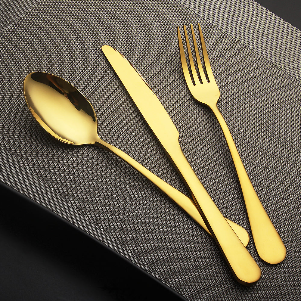 LEKOCH® 4 Pieces Simple Series Gold Cutlery - lekochshop