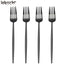 Lekoch® 4pcs Stainless Steel Black Dessert Forks set