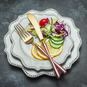 LEKOCH® 4 Pieces Luxurious Series Gold With Pink Cutlery - lekochshop