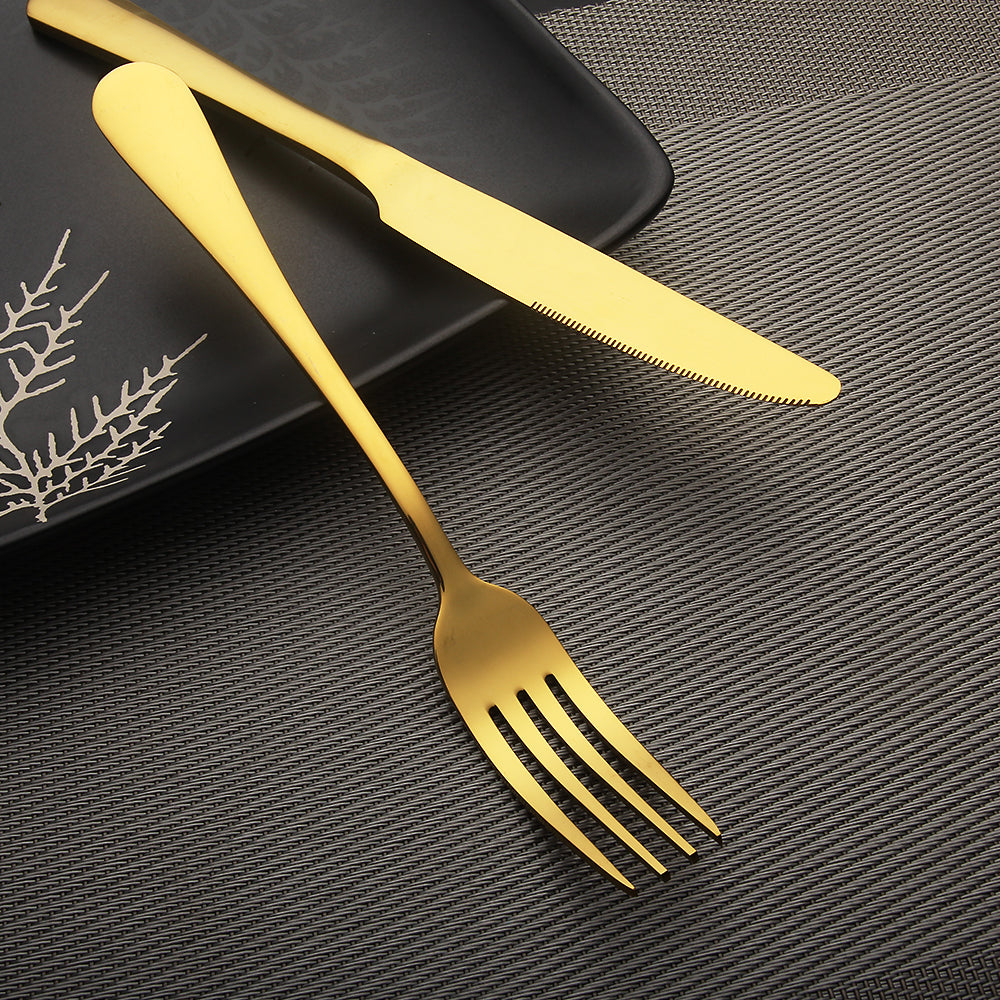 LEKOCH® 4 Pieces Simple Series Gold Cutlery - lekochshop