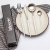 LEKOCH® 4 Pieces Classical Series Silver&White Cutlery - lekochshop