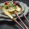 LEKOCH® 4 Pieces Luxurious Series Gold With Pink Cutlery - lekochshop