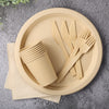LEKOCH 200 pcs Disposable 100% Bamboo Plates 10 inch, Cutlery, Paper Napkins, Cups Party Set, Biodegradable Disposable Bamboo Dishes Set for 25 Guests