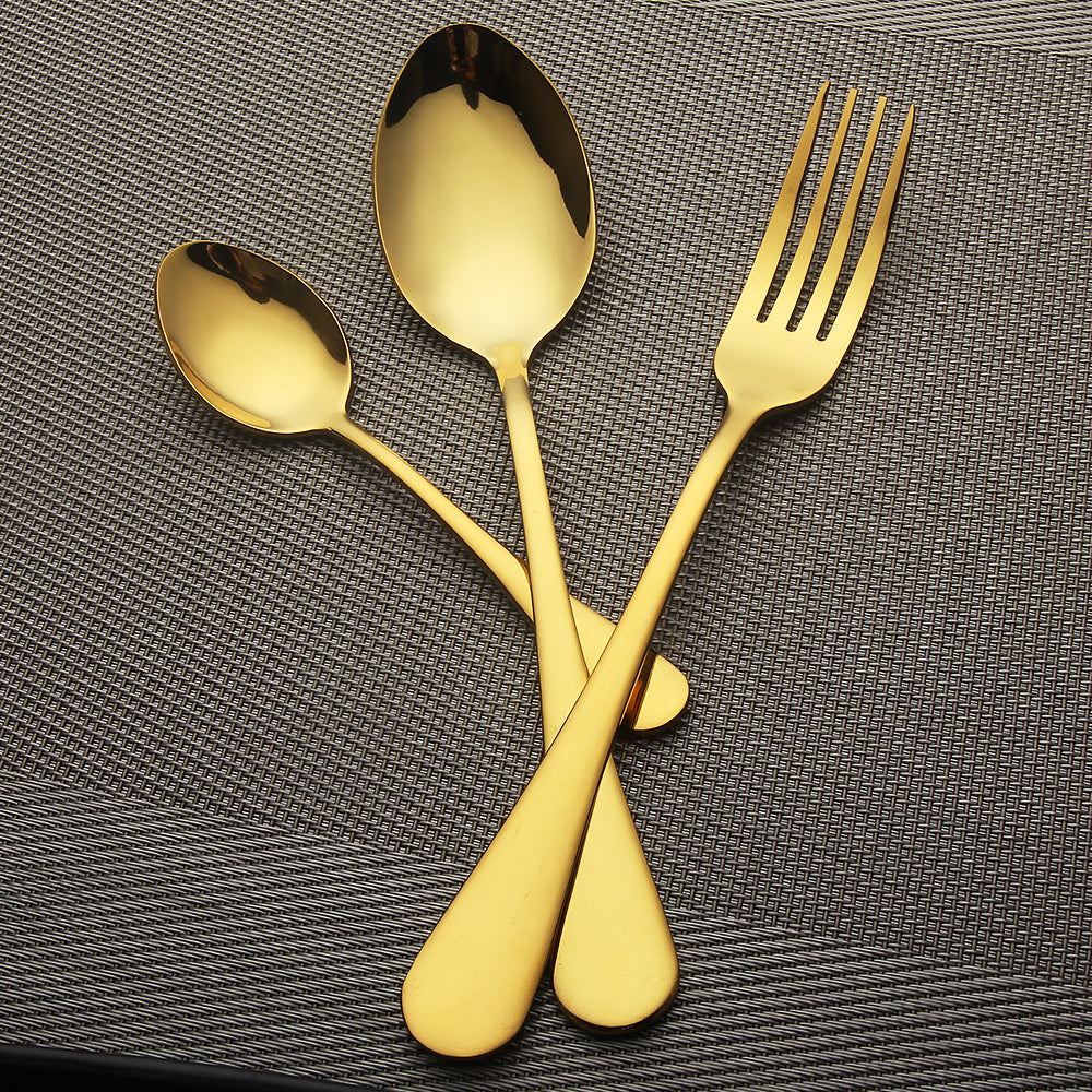 LEKOCH® 4 Pieces Simple Series Gold Cutlery - lekochshop