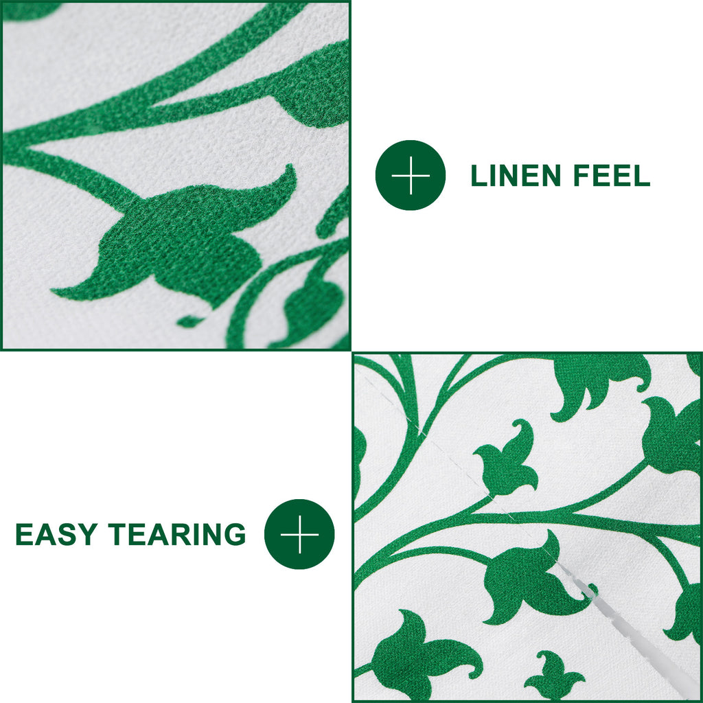 LEKOCH Disposable Green Airlaid Paper Table Runners Roll Placemats Line Feel for Dining Table Cover