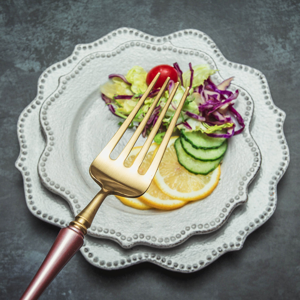 LEKOCH® 4 Pieces Luxurious Series Gold With Pink Cutlery - lekochshop