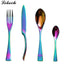 LEKOCH® 24 Pieces Stainless Steel Flatware Rainbow Cutlery Set for 6 Person
