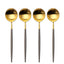 LEKOCH 7 Inches /18 cm Gold with Black Stainless Steel Appetizer/Dessert Spoons Set Of 4