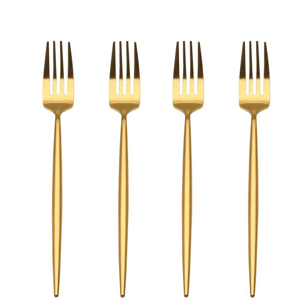 gold Stainless Steel Appetizer Forks