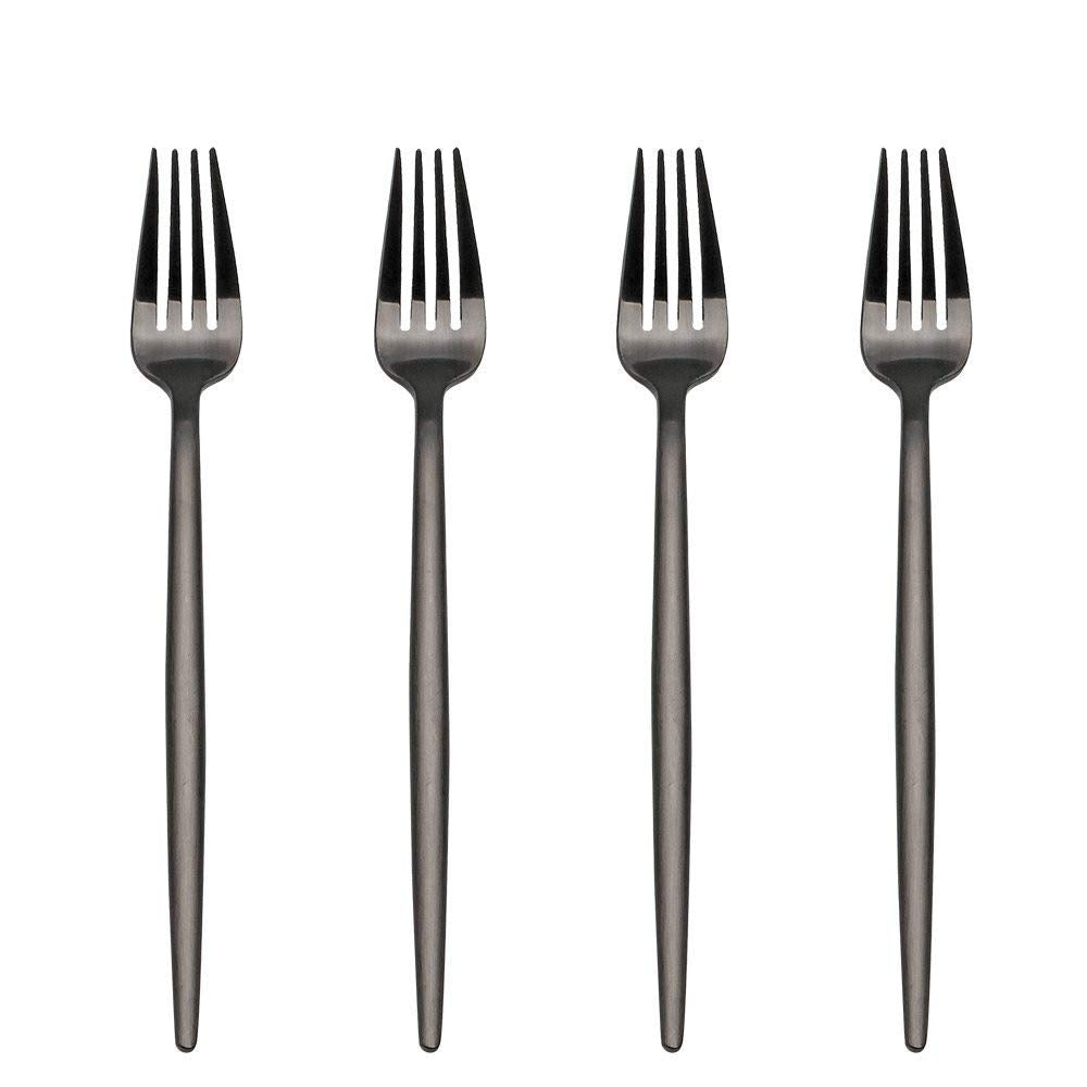 black Stainless Steel Appetizer Forks