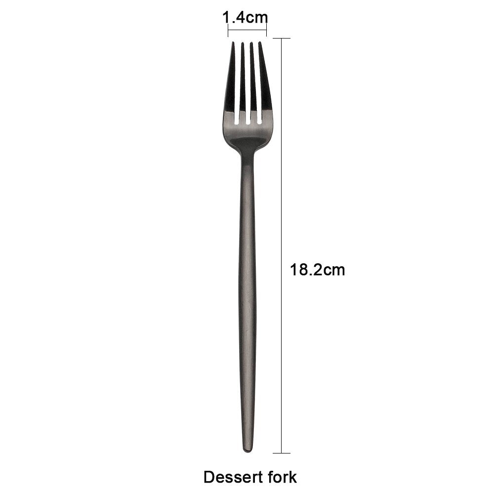 black Stainless Steel Salad Foks