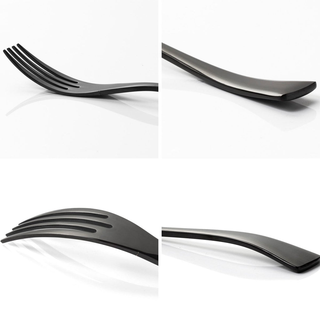black Stainless Steel Appetizer Forks