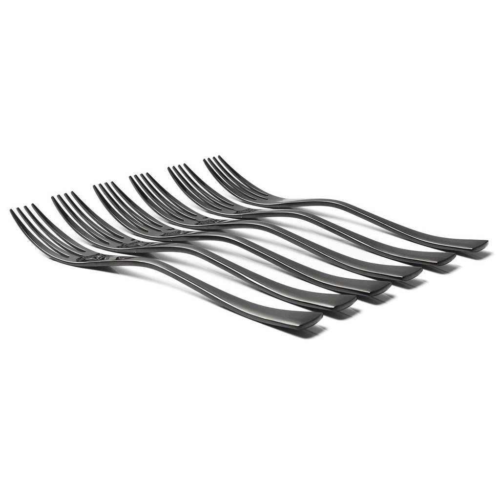 black Stainless Steel Salad Foks