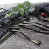 black Stainless Steel Appetizer Forks