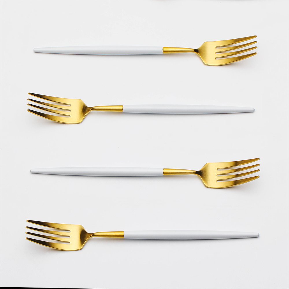 gold Stainless Steel Salad Foks