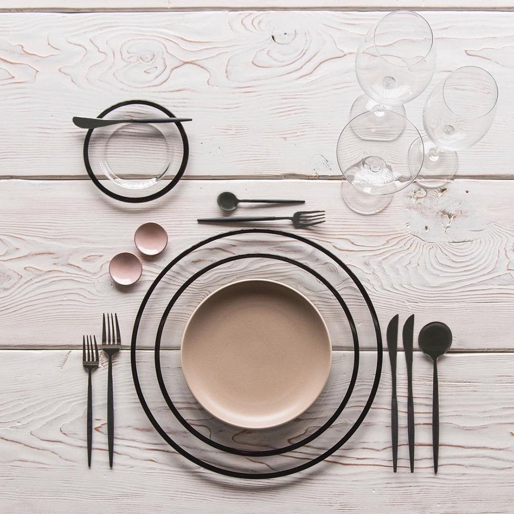 black Stainless Steel Salad Foks