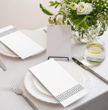 LEKOCH 100 pcs Airlaid Quality Foled White Napkins with Elegant Grey Degsin Disposable Linen Feel Paper Napkins for Wedding Parties Christmas 43 * 30 cm