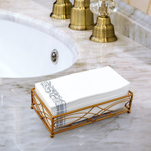 LEKOCH 100 pcs Airlaid Quality Foled White Napkins with Elegant Grey Degsin Disposable Linen Feel Paper Napkins for Wedding Parties Christmas 43 * 30 cm