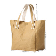 LEKOCH 50 units Small Washed Kraft Reusable Paper Lunch Bag Tote Work Bag for Woman Handbag .