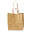 LEKOCH Large Washed Kraft Reusable Paper Tote Work Beach Bag for Woman Shopping Handbag Shouler Bags