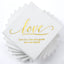 LEKOCH 50 PCS Disposable White Letter Valentine's Day Napkins, Linen Feel Airlaid Decorative Hand Towel Napkins for Birthday Party Wedding