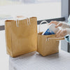 LEKOCH Petit sac à lunch réutilisable en papier kraft lavé Sac de travail fourre-tout pour femme Sac à main