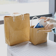 LEKOCH Kleine Waschbar Wiederverwendbar Kraft Papier Tote Bag Tragetasche für Arbeit Büro Reisen Einkaufen Schule und Alltag