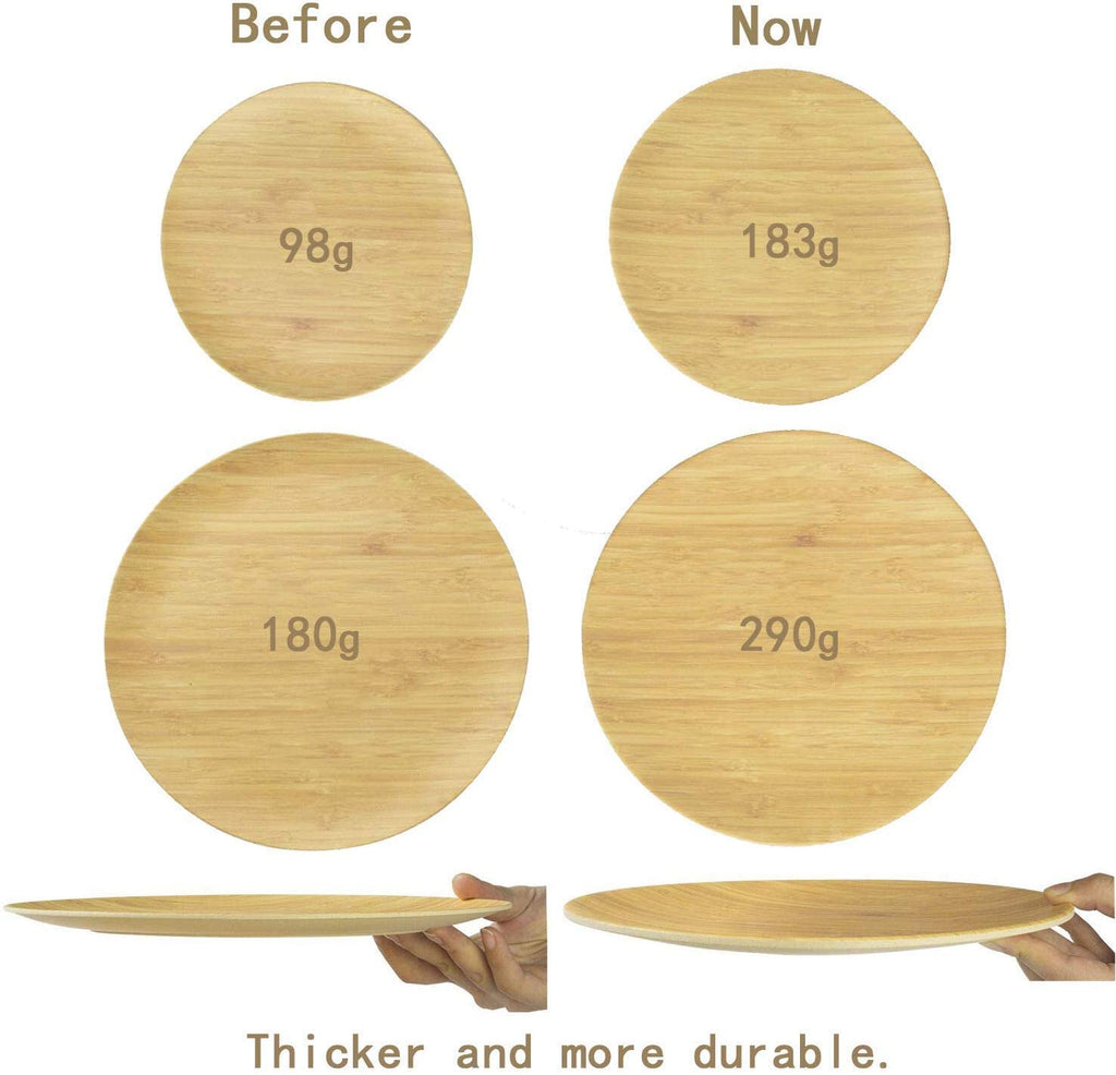 LEKOCH 16pcs Eco Friendly Natural Bamboo Fiber Tableware Set for 4 Per ...