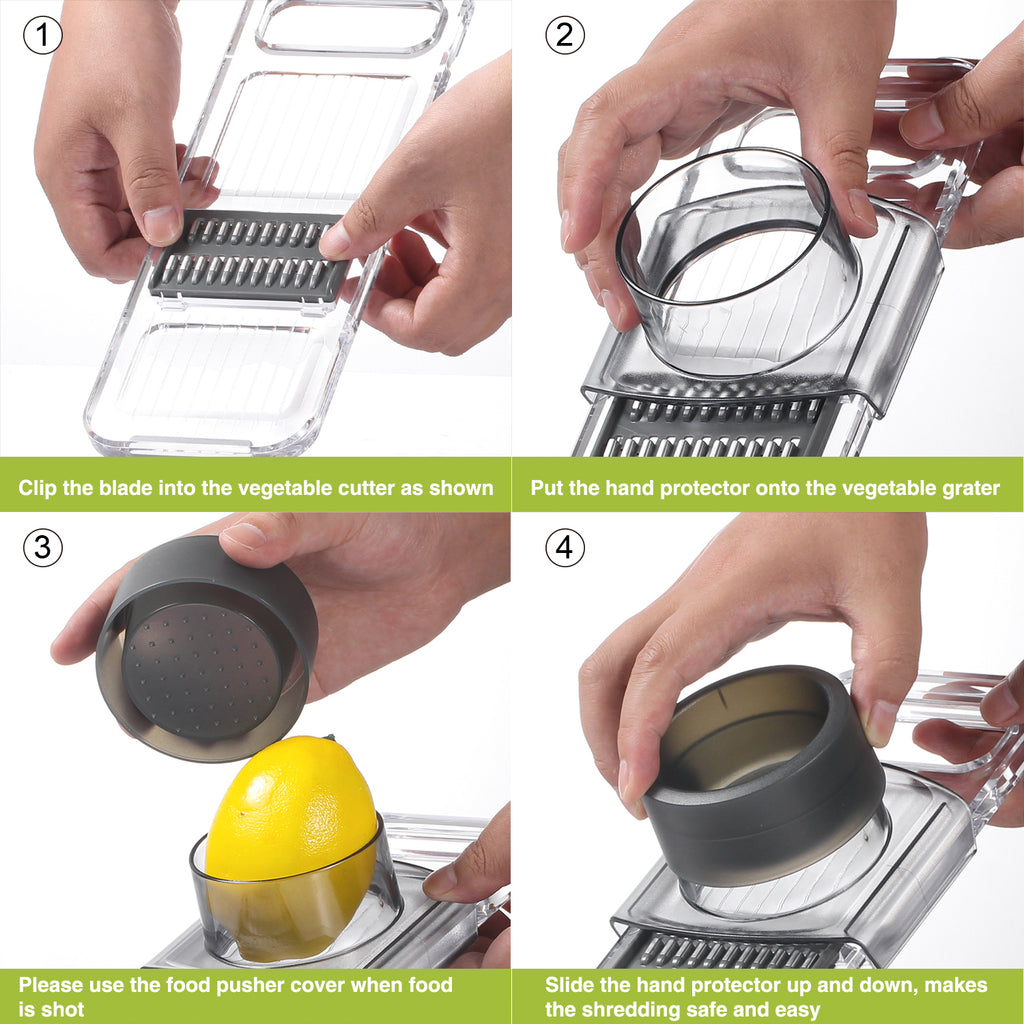 LEKOCH 6 in 1 Multi Mandoline Transparent Vegetable Slicer Cutter