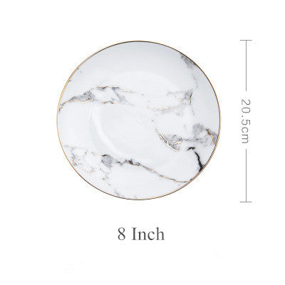 LEKOCH® Dinner Plate Set 8/10.5 inch Marble Pattern Porcelain Dessert Plate - lekochshop