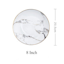 LEKOCH® Dinner Plate Set 8/10.5 inch Marble Pattern Porcelain Dessert Plate - lekochshop
