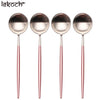 LEKOCH® 4 Pieces Classical Series Silver&Pink Cutlery - lekochshop