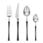 LEKOCH® 8 Pieces Dragon Serie Matte Black & Sliver Cutlery Set 18/10 Stainless Steel Flatware Set For 2 Person