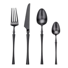 LEKOCH® 4 Pieces Azure Dragon Matte Black Cutlery Set - lekochshop