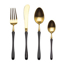 LEKOCH® 4 Pieces Luxurious Series Gold With Black Handle Cutlery - lekochshop