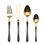 LEKOCH® 4 Pieces Luxurious Series Gold With Black Handle Cutlery