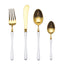 LEKOCH® 4 Pieces Luxurious Series Gold with White Flatware
