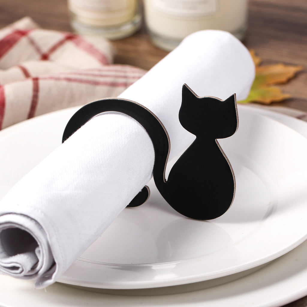 LEKOCH 20pcs Paper Napkin Rings Serviette Rings for Table Decoration, Wedding, Party - Cat