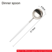 LEKOCH® 4 Pieces Classical Series Silver And White Dinner Spoon - lekochshop