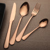LEKOCH® 4 Pieces Simple Series Rose Gold Cutlery - lekochshop