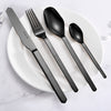 LEKOCH® 8 Pieces Stainless Steel Mirror Polished Cutlery Black Silverware Set Service for 2 Person