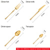 LEKOCH® 4 Pieces Azure Dragon Matte Gold Cutlery Set - lekochshop
